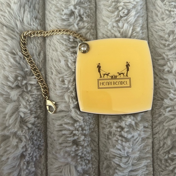 Henri Bendel Yellow and White Compact Mirror - Picture 1 of 2